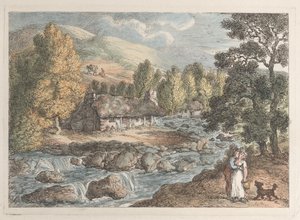 A Cornish Waterfall, from Views in Cornwall by Thomas Rowlandson