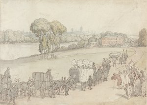 A Funeral Procession by Thomas Rowlandson