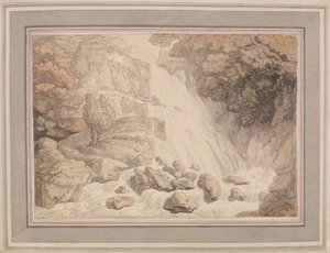 A High Waterfall by Thomas Rowlandson