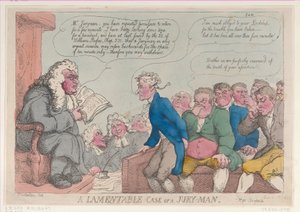 A Lamentable Case of a Jury-Man, March 10, 1815 by Thomas Rowlandson