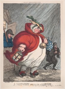 A Midwife Going to a Labour by Thomas Rowlandson