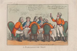 A Parliamentary Toast by Thomas Rowlandson