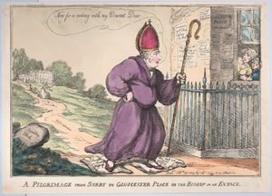 A Pilgrimage from Surry to Gloucester Place or the Bishop in an Ecstasy by Thomas Rowlandson