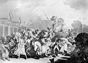 A Sudden Squall in Hyde Park by Thomas Rowlandson