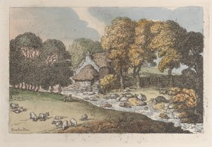 A Watercourse, from Views in Cornwall by Thomas Rowlandson