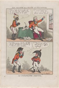 All for Love or A Scene at Weymouth, An Unexpected Meeting by Thomas Rowlandson