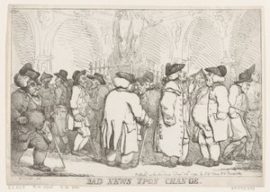 Bad News Upon Change, December 28, 1794 by Thomas Rowlandson