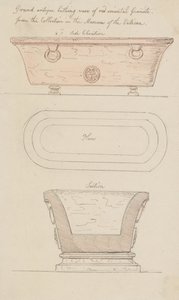 Bathing Vase of Red Granite, Vatican by Thomas Rowlandson
