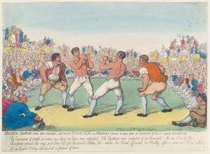 Boxing Match For 200 Guineas, Betwixt Dutch Sam and Medley, Fought 31 May 1810 by Thomas Rowlandson