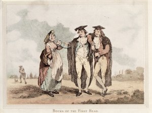 Bucks of the First Head, Cartoon of Oxford Undergraduates by Thomas Rowlandson