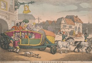 Coaching: Paris Diligence by Thomas Rowlandson