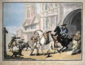 College Jockies, The Landlord Sweating for his Cattle, published by E. Jackson by Thomas Rowlandson