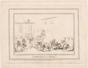 Comforts of Bath, Plate 7 by Thomas Rowlandson