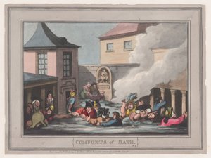 Comforts of Bath, Plate 7 by Thomas Rowlandson