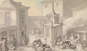 Comforts of Bath: The Bath by Thomas Rowlandson
