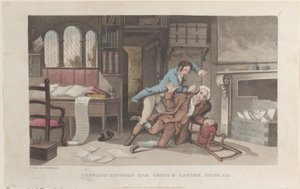 Conflict Between Quae Genus and Lawyer Gripe-all, from The History of Johnny Q, October 1, 1821 by Thomas Rowlandson