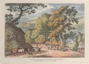 Cottage at the Foot of Router Mountain Cornwall, from Views in Cornwall by Thomas Rowlandson