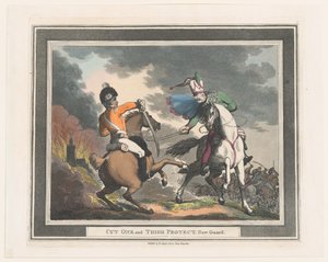 Cut One and Thigh Protect New Guard by Thomas Rowlandson