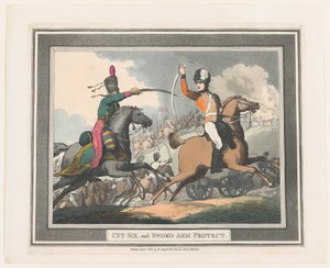 Cut Six, and Sword Arm Protect by Thomas Rowlandson