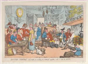 Doctor Syntax, in the Middle of a Smoking Hot Political Squabble, Wishes to Whe... by Thomas Rowlandson