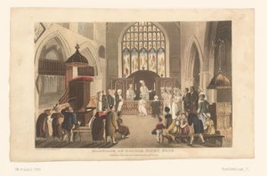 Doctor Syntax Conducts the Marriage Between Dicky Bend and His Fiancée by Thomas Rowlandson