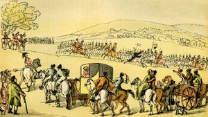 Dr Syntax at a Review by Thomas Rowlandson