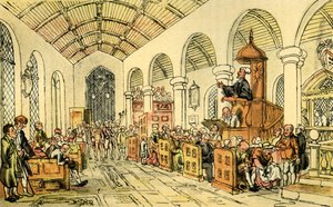 Dr Syntax preaching by Thomas Rowlandson
