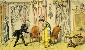 Dr Syntax received by the maid instead of the mistress by Thomas Rowlandson