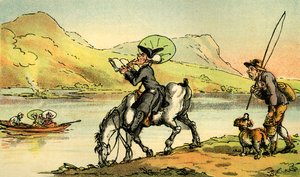 Dr Syntax sketching the lake by Thomas Rowlandson