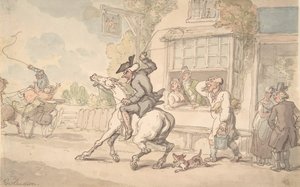 Dr. Syntax with a Balky Horse Before an Inn