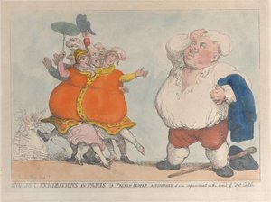 English Exhibitions in Paris or French People Astonished at Our Improvement in the Breed by Thomas Rowlandson