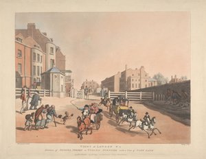 Entrance of Oxford Street or Tyburn Turnpike (No.4) by Thomas Rowlandson