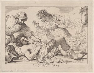 Erminia Discovers the Wounded Tancred from Tasso, Gerusalemme Liberata by Thomas Rowlandson