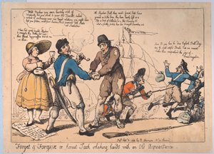 Forget & Forgive, or Honest Jack Shaking Hands with an Old Acquaintance by Thomas Rowlandson