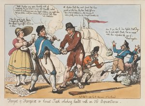 Forget and Forgive or Honest Jack Shaking Hands with an Old Acquaintance by Thomas Rowlandson