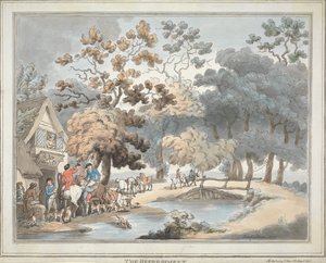 Fox-Hunting [set of six]: 4. The Refreshment by Thomas Rowlandson