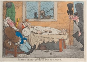 Giving Up the Ghost or One Too Many by Thomas Rowlandson