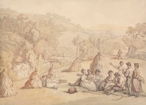 Harvesters Resting in a Corn Field by Thomas Rowlandson