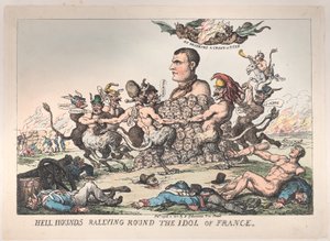 Hell Hounds Rallying Round the Idol of France by Thomas Rowlandson