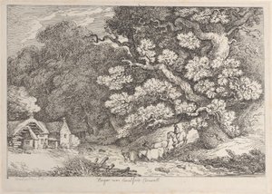 Hengar near Camelford, Cornwall, from Views in Cornwall by Thomas Rowlandson