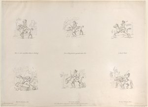 How to turn any Horse, Mare, or Gelding, How to Ride genteel & agreeable down Hill by Thomas Rowlandson