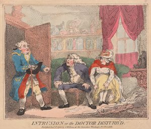 Intrusion or the Doctor Disturbed, pub. 1786 by Thomas Rowlandson