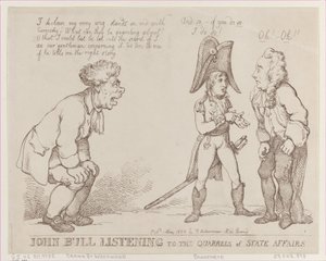 John Bull Listening to the Quarrels of State Affairs, May 1, 1803 by Thomas Rowlandson