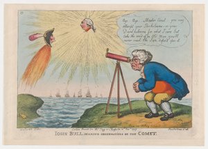 John Bull Making Observations on the Comet, November 10, 1807