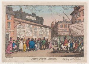 Joint Stock Street, March 10, 1808 by Thomas Rowlandson