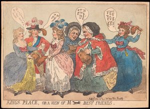 Kings Place, or a view of M ---- Best Friends, pub. 1784 by Thomas Rowlandson