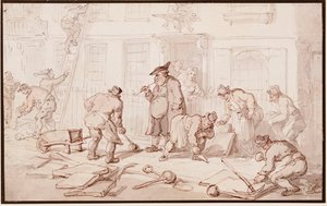 Labourers Putting Down a Pavement by Thomas Rowlandson