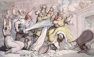Lady with her Wig on Fire by Thomas Rowlandson
