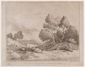 Landscape with Figures Binding a Bundle of Wood by Thomas Rowlandson