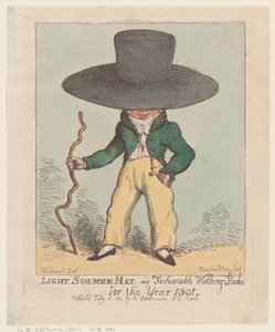 Light Summer Hat and Fashionable Walking Sticks for the Year 1801 by Thomas Rowlandson